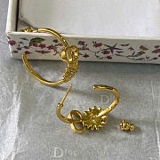 Dior CD Multi Flowers Hoop Earrings Gold-Finish Metal and Crystals E4849WOMCY_D319 - 3