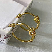 Dior CD Multi Flowers Hoop Earrings Gold-Finish Metal and Crystals E4849WOMCY_D319 - 2