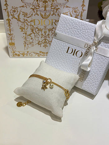 Dior Petit CD Double Bracelet Gold-Finish Metal and Sparkling Crystals B3126WOMCY_D03S