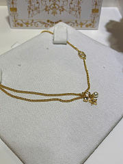 Dior Petit CD Double Necklace Gold-Finish Metal and Sparkling Crystals - 2