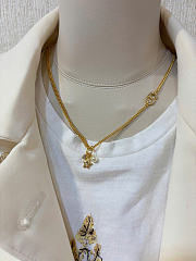 Dior Petit CD Double Necklace Gold-Finish Metal and Sparkling Crystals - 4