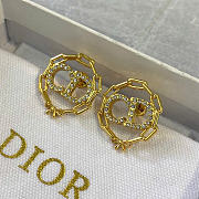 Dior CD Circle Chain Stud Earrings Gold-Finish Metal and Crystals E4843WOMCY_D319 - 2