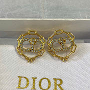 Dior CD Circle Chain Stud Earrings Gold-Finish Metal and Crystals E4843WOMCY_D319 - 4