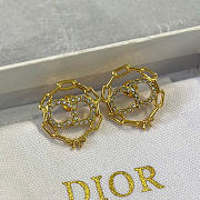 Dior CD Circle Chain Stud Earrings Gold-Finish Metal and Crystals E4843WOMCY_D319 - 3