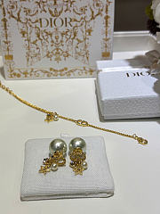 Dior Petit CD Double Earrings Gold-Finish Metal and Sparkling Crystals - 4