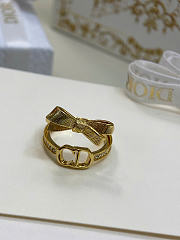 Dior CD Bow Ring Gold-Finish Metal and Crystals R2798WOMCY_D319 - 5