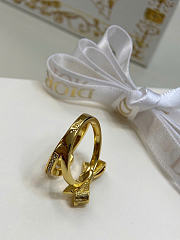Dior CD Bow Ring Gold-Finish Metal and Crystals R2798WOMCY_D319 - 4