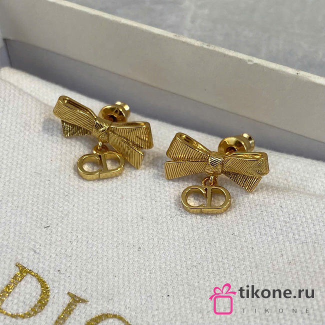 Dior CD Bow Earrings Gold-Finish Metal E4713WOMMT_D300 - 1