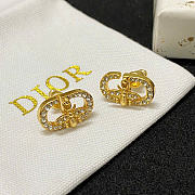 Dior Petit CD Bee Stud Earrings Gold-Finish Metal and Silver-Tone Crystals E3838WOMCY_D03S - 1