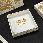 Dior Petit CD Bee Stud Earrings Gold-Finish Metal and Silver-Tone Crystals E3838WOMCY_D03S - 3
