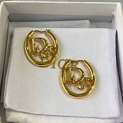 Dior Oblique Hoop Earrings Gold-Finish Metal E4762WOMMT_D300 - 2