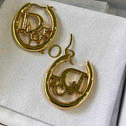Dior Oblique Hoop Earrings Gold-Finish Metal E4762WOMMT_D300 - 3