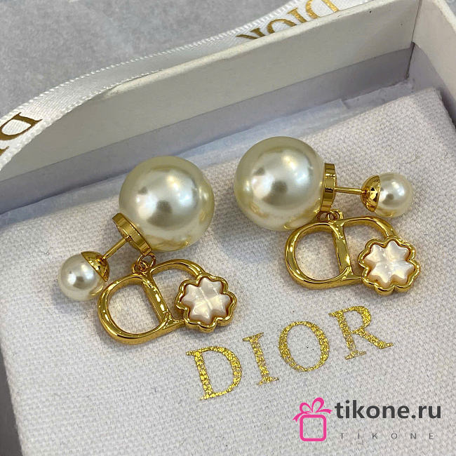 Dior Tribales Earrings Gold-Finish Metal, White Resin Pearls and Mother-of-Pearl E4596WOMMP_D301 - 1