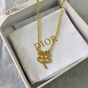 Dior CD Shiny Clover Necklace Gold-Finish Metal and Crystals N3840WOMCY_D319 - 2