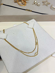 Dior CD Mini Bow Necklace Gold-Finish Metal and White Resin Pearls N3835WOMRS_D301 - 3