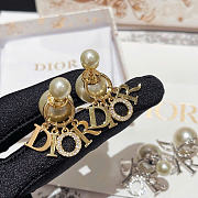 Dior Tribales Earrings Gold-Finish Metal, White Resin Pearls and Crystals - 1