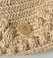 Fendi Baguette Hazelnut-stitch Raffia-Effect Material Bag Beige - 27x6x15cm - 5