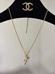 Chanel Necklace Metal & Glass Pearls Gold & Pearly White - 6