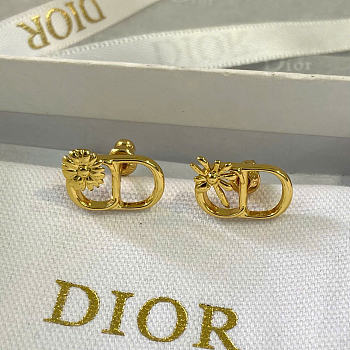 Dior CD Multi Flowers Stud Earrings Gold-Finish Metal E4850WOMMT_D300