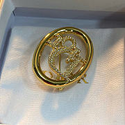Dior Oblique Brooch Gold-Finish Metal and Crystals V1996WOMCY_D319 - 4