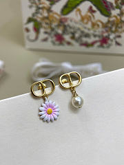 Dior CD Garden Earrings Gold-Finish Metal, White Resin Pearl and Multicolor Lacquer E4670WOMLQ_D01X - 1