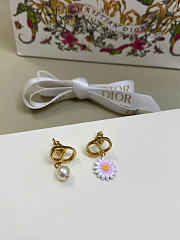 Dior CD Garden Earrings Gold-Finish Metal, White Resin Pearl and Multicolor Lacquer E4670WOMLQ_D01X - 6