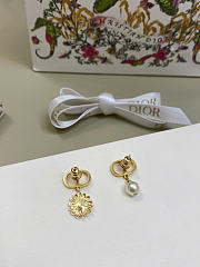 Dior CD Garden Earrings Gold-Finish Metal, White Resin Pearl and Multicolor Lacquer E4670WOMLQ_D01X - 4