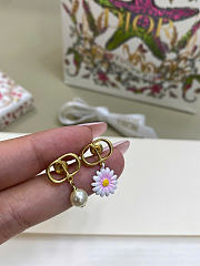 Dior CD Garden Earrings Gold-Finish Metal, White Resin Pearl and Multicolor Lacquer E4670WOMLQ_D01X - 3