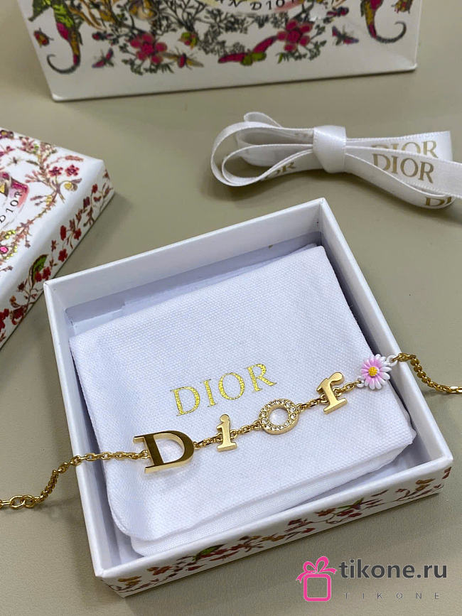 Dior Mini Daisy Bracelet Gold-Finish Metal, Crystals and Multicolor Lacquer B3298WOMLQ_D01X - 1