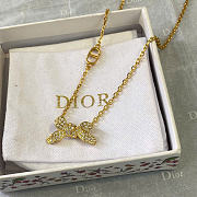 Dior Delicate Bow Necklace Gold-Finish Metal and Crystals N3649WOMCY_D319 - 1