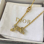 Dior Delicate Bow Necklace Gold-Finish Metal and Crystals N3649WOMCY_D319 - 4
