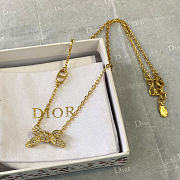 Dior Delicate Bow Necklace Gold-Finish Metal and Crystals N3649WOMCY_D319 - 2