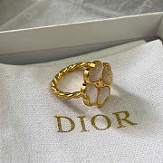 Dior Sparkling Clover Ring Gold-Finish Metal and Mother-of-Pearl R2795WOMMP_D301 - 5