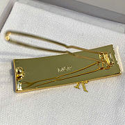 Dior Metal Hair Barrete Gold-Finish Metal with Silver-Tone Crystals and White Lacquer - 5