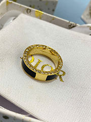 Dior Night Code Ring Gold-Finish Metal, Crystals and Black/White Lacquer R2278WOMLQ - 4