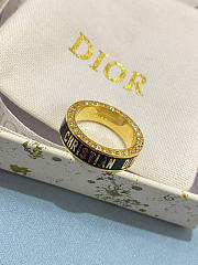 Dior Night Code Ring Gold-Finish Metal, Crystals and Black/White Lacquer R2278WOMLQ - 3