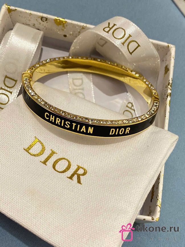 Dior Night Code Bangle Gold-Finish Metal, Crystals and Black Lacquer - 1