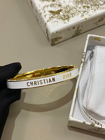 Dior Night Code Bangle Gold-Finish Metal, Crystals and White Lacquer