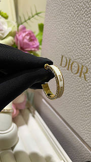 Dior Large Night Code Hoop Earrings Gold-Finish Metal, Crystals and White Lacquer - 3