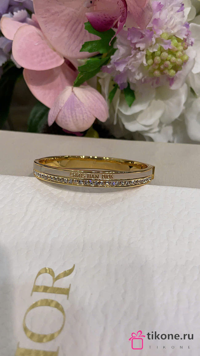 Dior Night Code Bangle Gold-Finish Metal, Crystals and Beige Lacquer B3070WOMLQ_D16E - 1