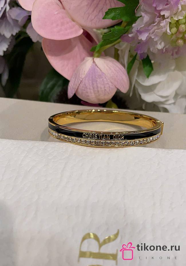 Dior Night Code Bangle Gold-Finish Metal, Crystals and Black Lacquer B3070WOMLQ - 1