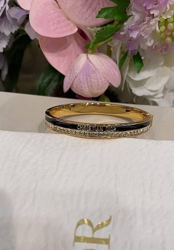Dior Night Code Bangle Gold-Finish Metal, Crystals and Black Lacquer B3070WOMLQ