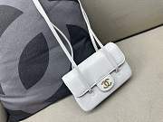 Chanel Clutch with Leather Strap Grained Shiny Calfskin & Gold-Tone Metal White - 17x11.5x5cm - 1