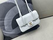 Chanel Clutch with Leather Strap Grained Shiny Calfskin & Gold-Tone Metal White - 17x11.5x5cm - 6