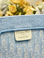 Medium Dior Book Tote with Strap Celestial Blue Dior Oblique Embroidery with White Lace and Dior Médaillon - 36x27.5x16.5cm - 3
