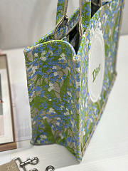 Medium Dior Book Tote with Strap Multicolor Lily of the Valley Embroidery with Dior Médaillon - 36x27.5x16.5cm - 6