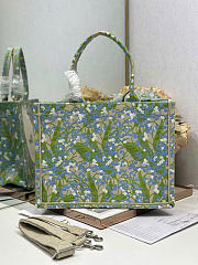 Medium Dior Book Tote with Strap Multicolor Lily of the Valley Embroidery with Dior Médaillon - 36x27.5x16.5cm - 4