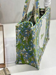 Small Dior Book Tote with Strap Multicolor Lily of the Valley Embroidery with Dior Médaillon - 26.5x22x14cm - 6