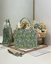 Small Dior Book Tote with Strap Multicolor Lily of the Valley Embroidery with Dior Médaillon - 26.5x22x14cm - 5
