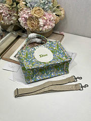 Small Dior Book Tote with Strap Multicolor Lily of the Valley Embroidery with Dior Médaillon - 26.5x22x14cm - 4